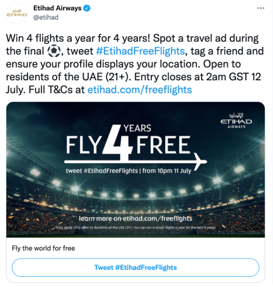 Twitter広告の成功事例　エティハド航空